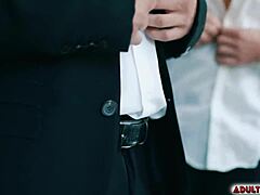 brock banks skips wedding for steamy bathroom bareback fuck with straight best man reese rideout!!