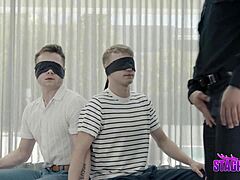 Mafia henchman examines new twink arrivals