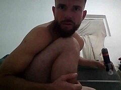 bisexual dude rams huge dildo deep in his tight ass for wild masturbation