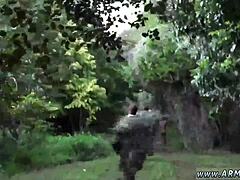 Trannies took the recruits on their first outdoor military adventure with blowjobs and fucking scenes