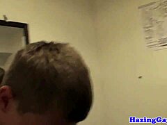 Real college twinks get hazed hard in the dorm by gay fraternity bros missionary style anal reality