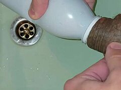 whoa vacuum bottle sucks tattooed guy's big dick sloppy