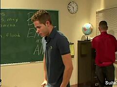 Tattooed pornstars fuck hardcore at work with cumshots