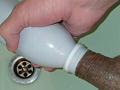 whoa vacuum bottle sucks tattooed guy's big dick sloppy