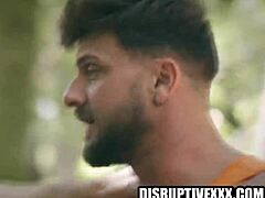 two rugged hunks deliver hardcore bareback pounding outdoors in the wilderness.