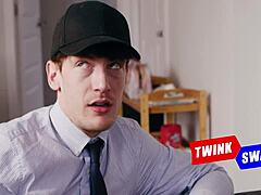 Twinks gangbang stepdads with rimjobs and bareback