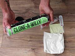 Oh fuck, gay pornstar rides homemade dildo!