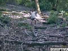 dude athletic hunk takes rough gangbang deepthroat in forest!!