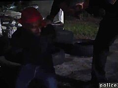black cop emo jerks off in hardcore group blowjobs