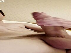 Whoa, big cock twink unloads hose-like cum spray everywhere!