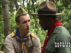 Scout twinks spank outdoors then monster bbc interracial pounding 🍑🔥