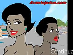 beach hunks tease throbbing cocks in steamy african hentai heat