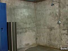 Athletic jocks hardcore locker room big cock blowjobs fucking.