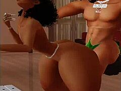 Black stud spreads cheeks for deep ebony ass licking and blowjob tease