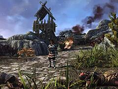 Hey after Skyrim battle these lesbians finger and orgasm outdoors in comfy aftermath