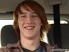 kristian kerner pounds cute redhead twink ass in naughty car threesome cumshot?