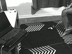 ip cam catches twink stroking his huge throbbing cock