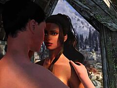 Hey after Skyrim battle these lesbians finger and orgasm outdoors in comfy aftermath