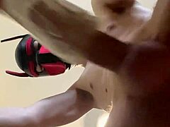 young twink pup rams fleshlight with monster uncut cock outdoors