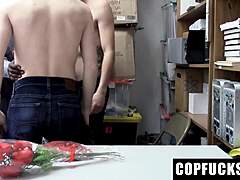 caught stealing?! gay couple fucks cop to hide their secret relationship!!