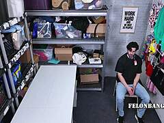 Shoplifter Michael Vente surrenders ass to Leo Esteban in garage punishment bareback!