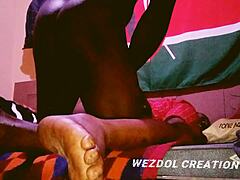 Young Ebony Hunk Spreads Gaping Black Ass Beautifully