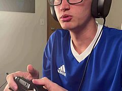 Gamer twink bends over for full ass worship and doggystyle toy pounding!