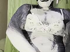 Fat Husky In Cute Lingerie Does Cosplay Solo