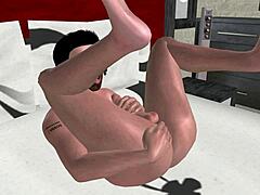 3D Gay Porn Solo Hunk Fingers Ass & Shakes Huge Cock Simultaneously On Bed
