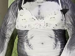 Fat Husky In Cute Lingerie Does Cosplay Solo