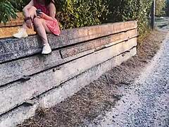 Picked up a cute stranger for outdoor blowjob and huge facial load