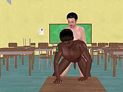Animated 3d gay porn - two handsome men kissing then fucking ass from behind in classroom