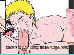 Naruto sucking luffy huge cock deepthroat - intense gay blowjob close up
