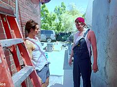 Muscular neighbor punishes tattooed twink next door