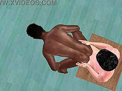 black man rides white dick on classroom desk