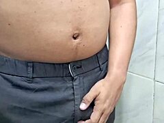 Pinoy guy strokes his big cock steadily