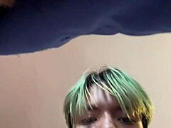 Femboy enjoys some fun time alone with his toy