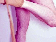 Masturbating And Stripping Off Tan Pantyhose Tights Slowly