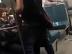 Daring Blowjob On The Moving Train At Night