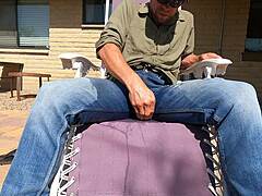 giving airbnb neighbors a jeans wetting piss show