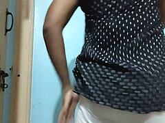 Wearing and playing with my gfs black coloured chudi