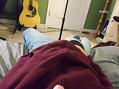 One camera angle of me pissing all over myself then jerking off