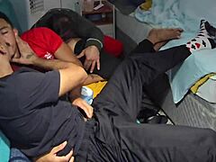 Popcorn and dick session ends with friends in group fun