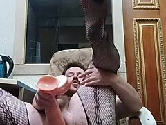 A russian gay man spreads his huge butt