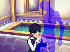 Man, jag älskar Sword Art Online yaoi med Kirito! Hardcore anal och blowjob i japansk anime spel porr, vet du?