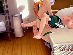 ฉันไม่พอใจกับ blowjob POV ของ Deku และการเย็ดแรงของ Bakugou ในสไตล์อนิเมะ