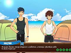 キャンプ友達がワイルドなアクションで遊ぶ！