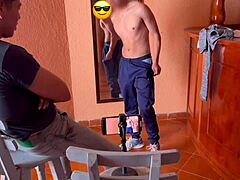 a photo session with the straight gym twink turned wild as we got him naked and sucked his gorgeous cock