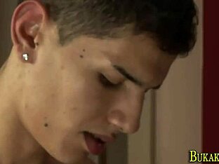 Young Latino gets messy facial