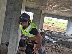 After everyone left, workers bang bareback shamelessly at the construction site! 🏗️